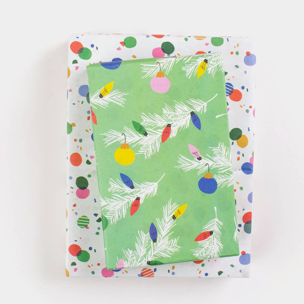 Boughs / Twinkled • Double-sided Eco Wrapping Paper • Holiday