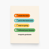 Congrats Grad Checklist Graduation Greeting Card