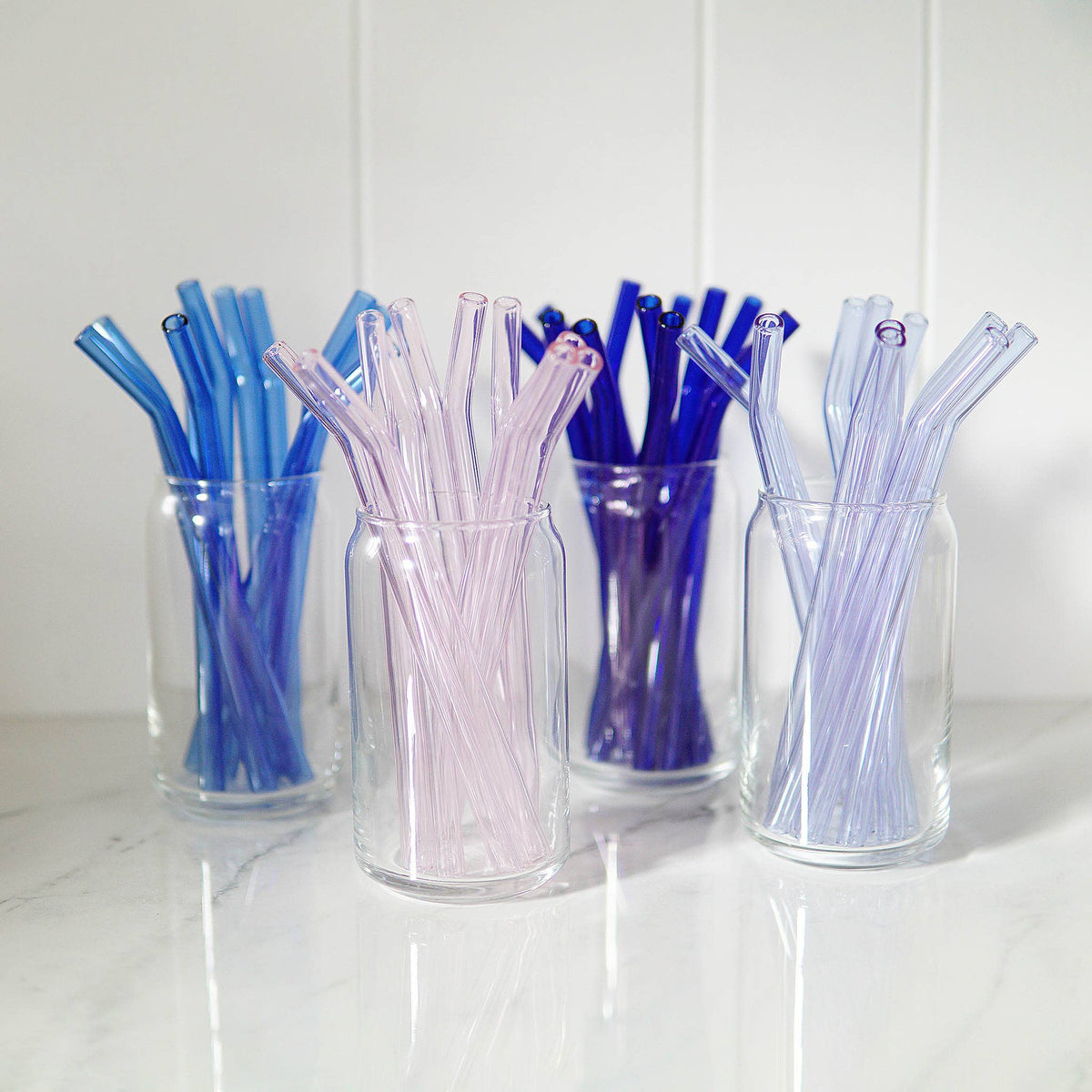 Purple Bent Glass Straw