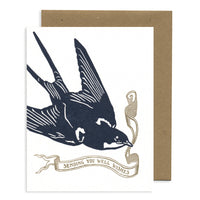 Barn Swallow (Well Wishes) LETTERPRESS CARD