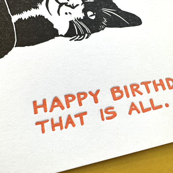 Cat Birthday LETTERPRESS CARD