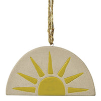 Ceramic Hanging - Sun.  6.5” jute hanger