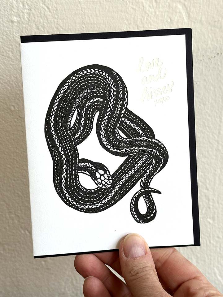 Darker Things - Snake LETTERPRESS CARD