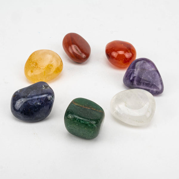 Gemstone Chakra Pouch 7 Chakra Tumbled Stones & bag