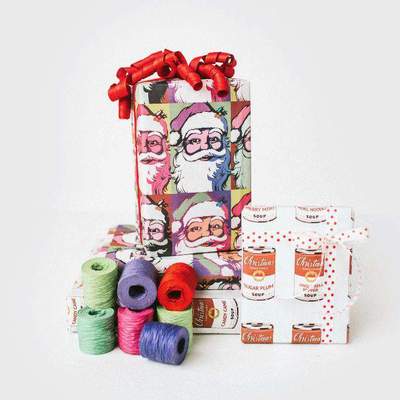 Warhol Santa • Double-sided Eco Wrapping Paper • Holiday