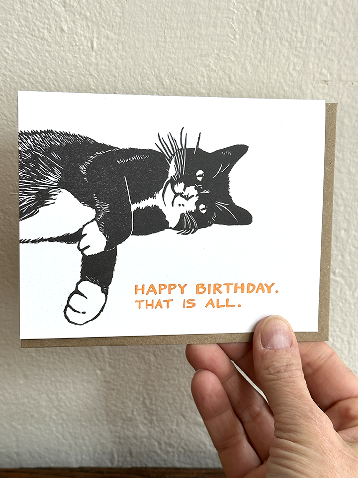 Cat Birthday LETTERPRESS CARD