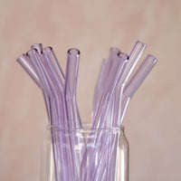 Purple Bent Glass Straw