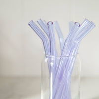 Purple Bent Glass Straw