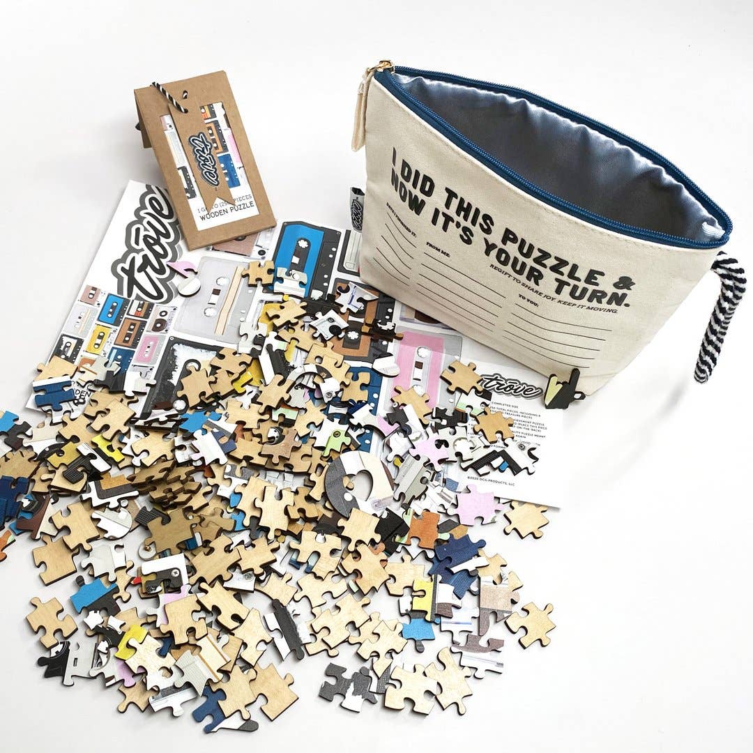 Wooden Puzzle: Mix Tapes in Pouch