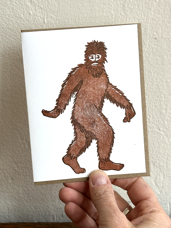 Bigfoot LETTERPRESS CARD