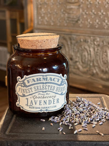 Vintage Herbal Apothecary Jar with Lavender