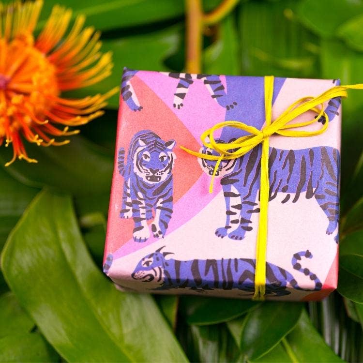 Blue Tigers • Double-Sided • Everyday Eco Wrapping Paper