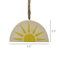 Ceramic Hanging - Sun.  6.5” jute hanger