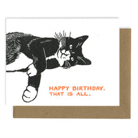 Cat Birthday LETTERPRESS CARD