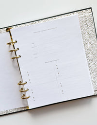 Black & White Squiggle Perpetual Planner, Non Dated