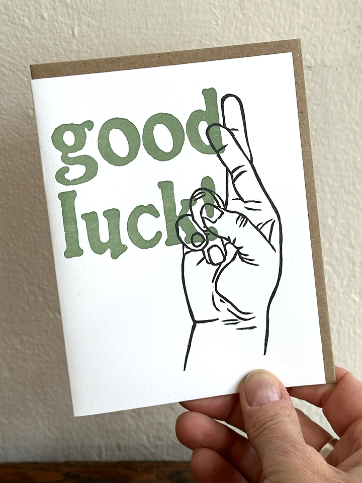 Good Luck LETTERPRESS CARD