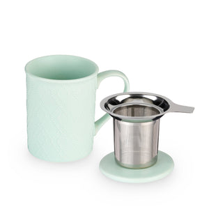 Annette™ Souk Mint Ceramic Tea Mug & Infuser by Pinky Up®