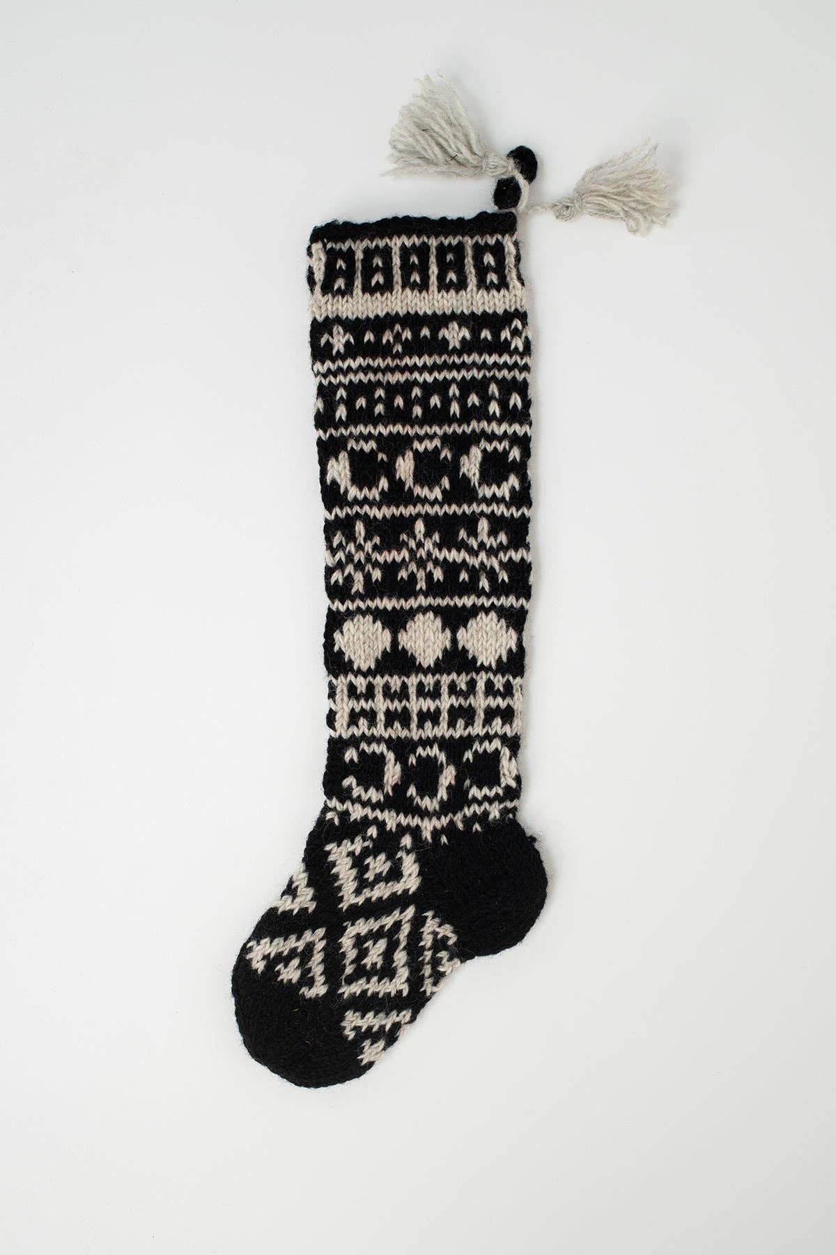 Pure Wool Handcrafted Celestial Hand Knit Felt Home Stocking