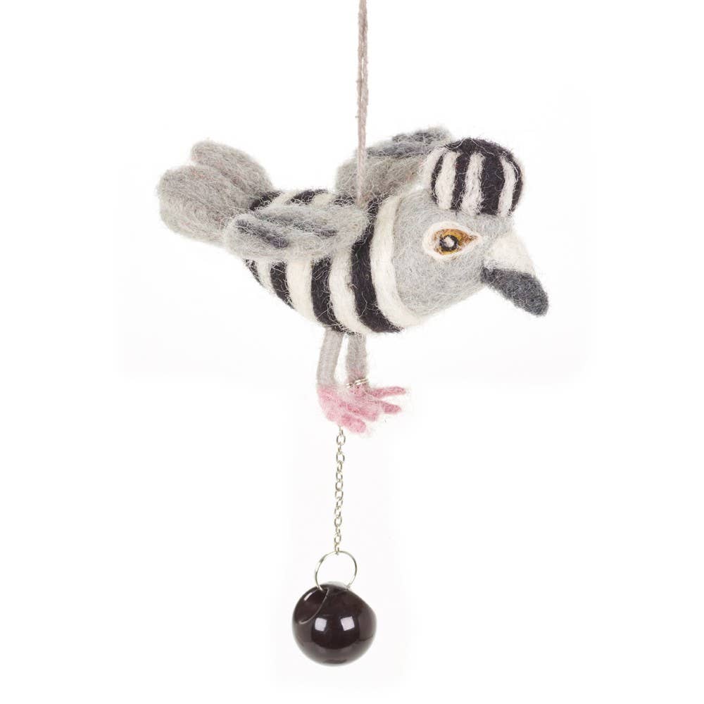 Jail Bird Needle Felt Hanging Handmade Decoration