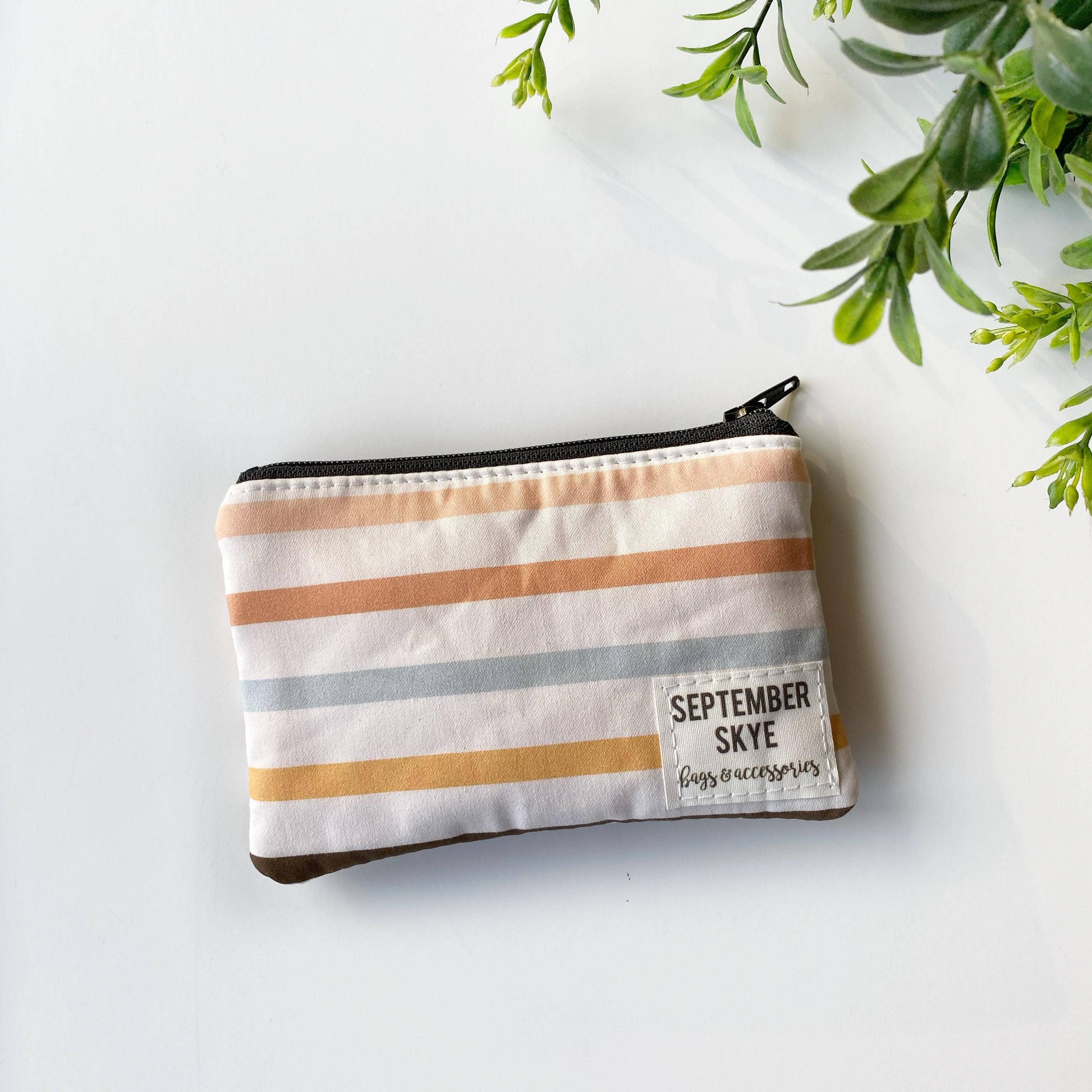 Mini coin purse in pastel stripe