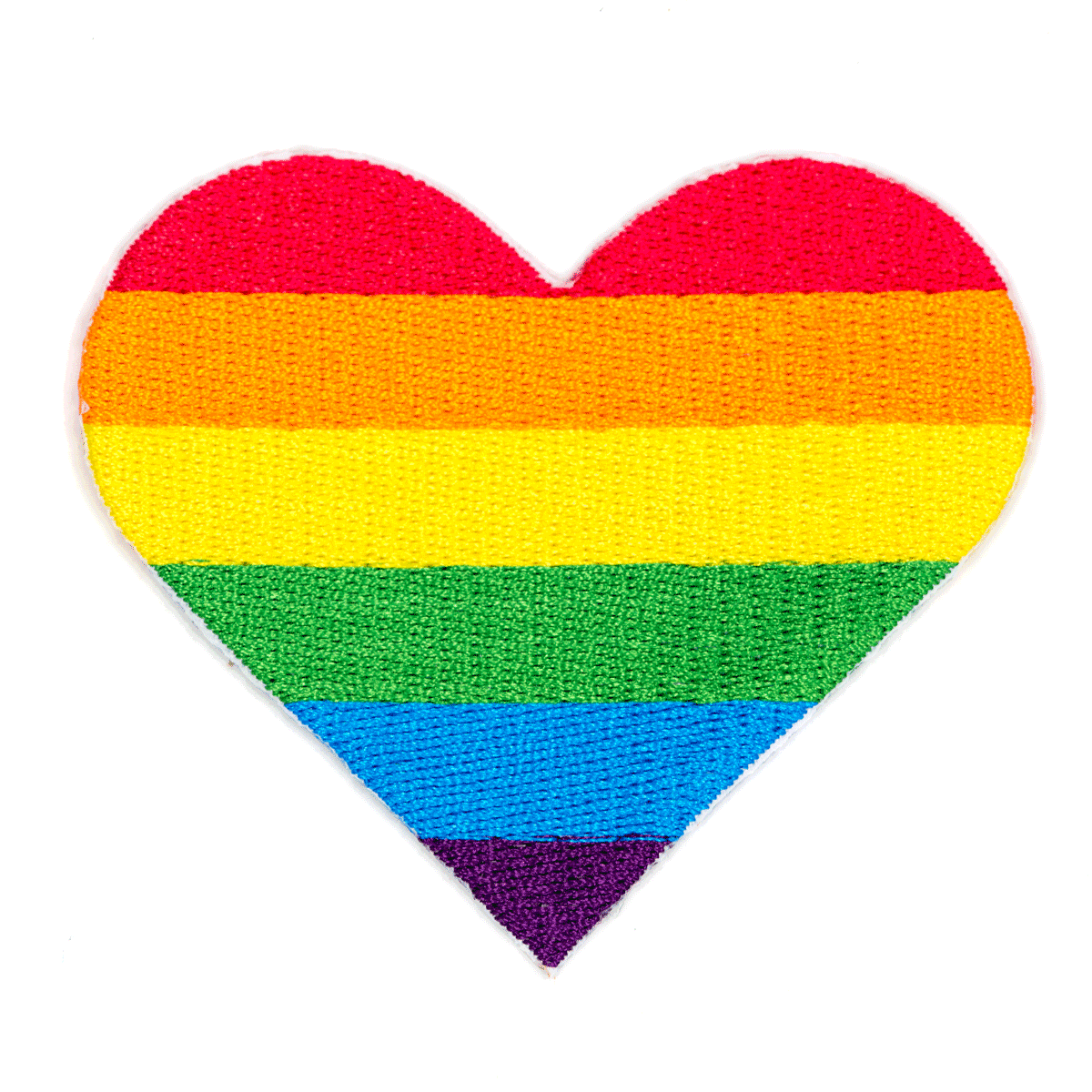 Rainbow Pride Heart Embroidered Iron-On Patch