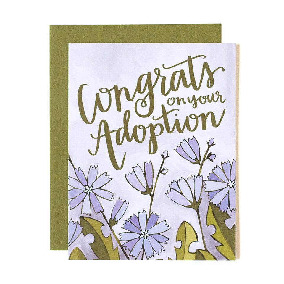 Adoption Floral Congratulation Greeting Card