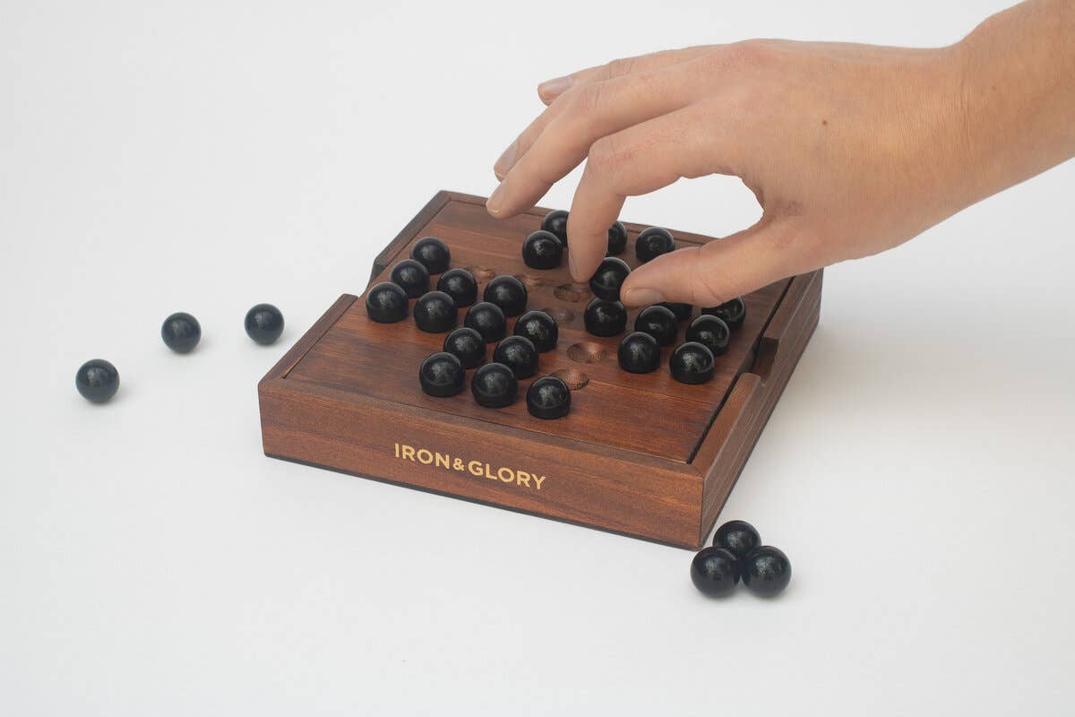 Iron & Glory Wooden Solitaire Game