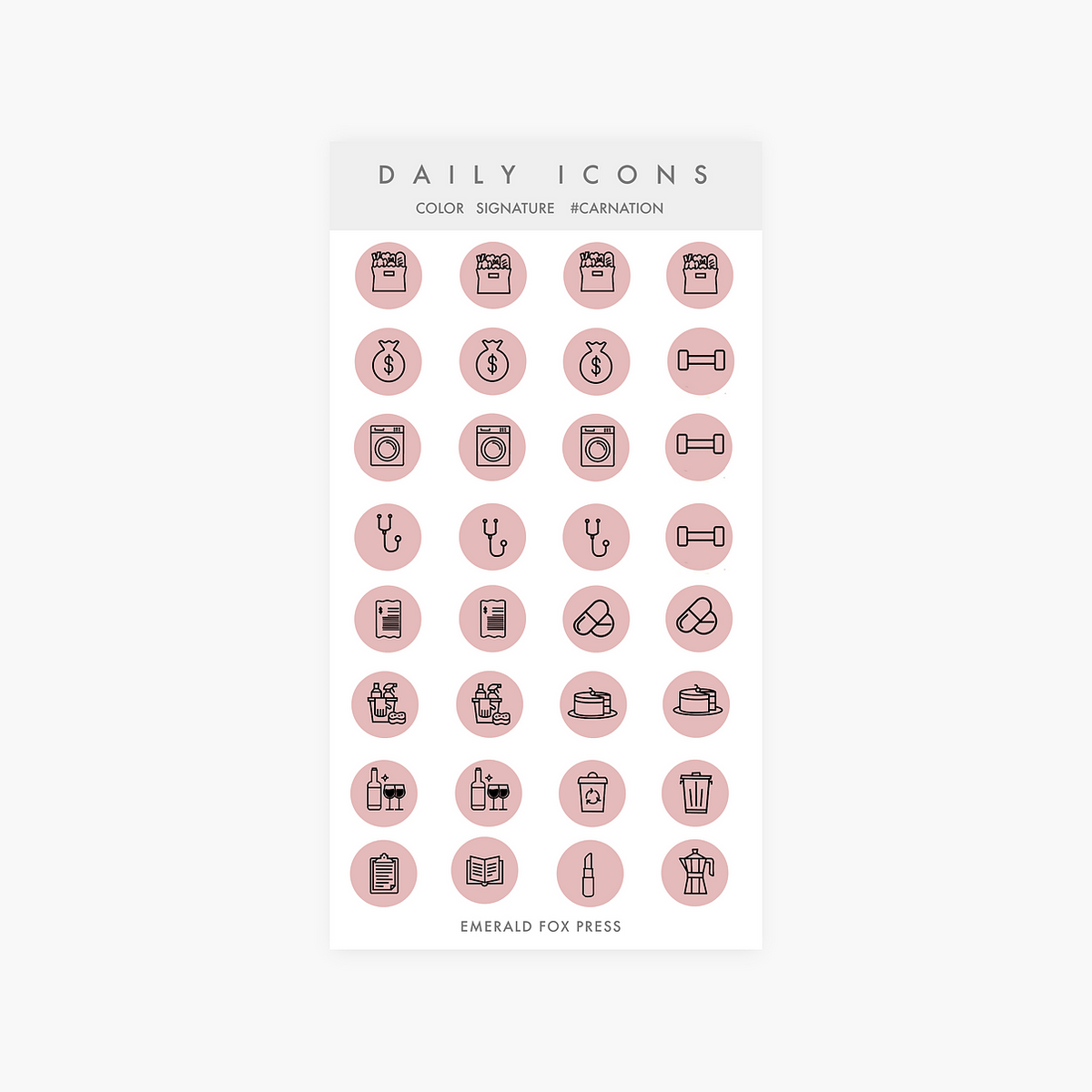 Daily Icons - Planner Sticker Sheet