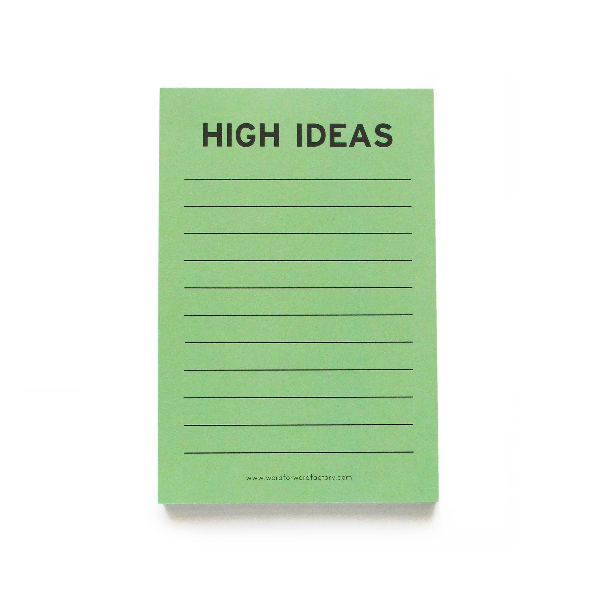 HIGH IDEAS - Notepads cannabis themed mint green notepad