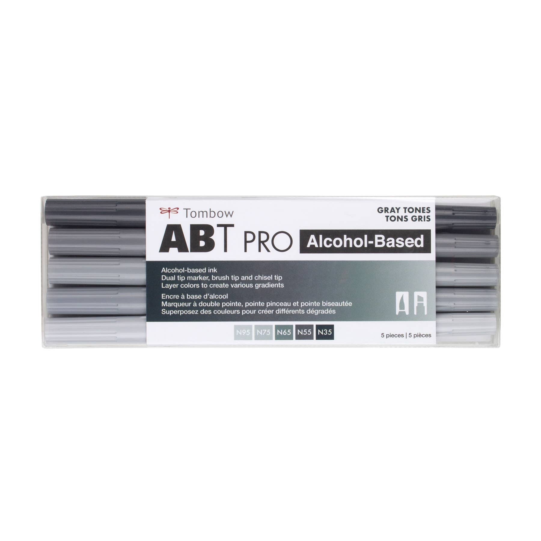 ABT PRO Alcohol-Based Art Markers: Gray Tones - 5-Pack