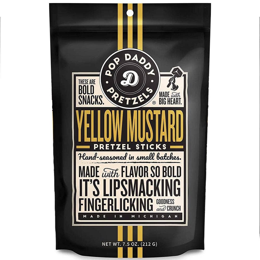Pop Daddy Yellow Mustard Pretzel Sticks 7.5 OZ