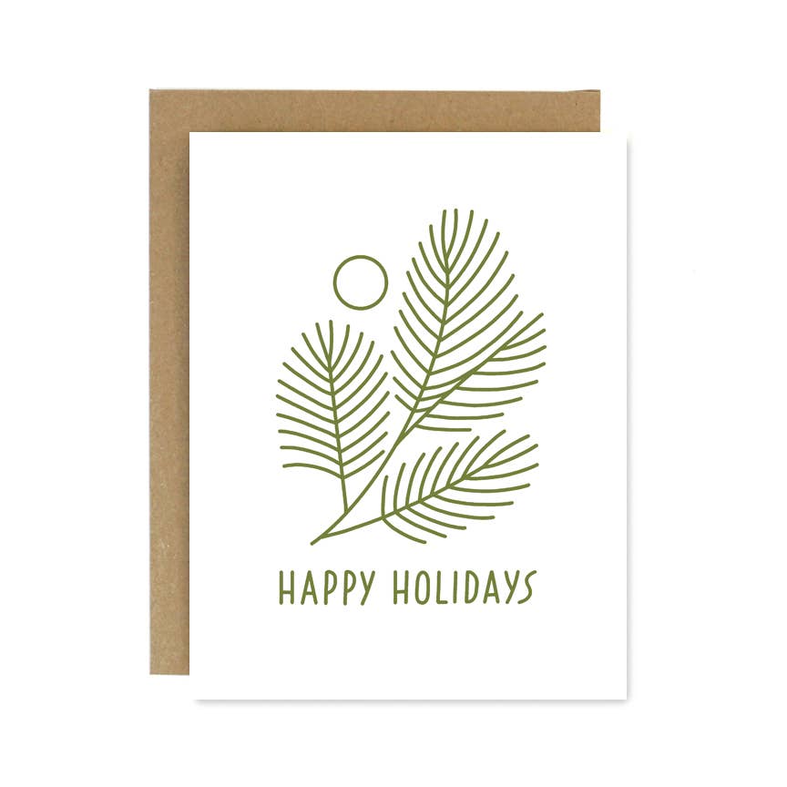 Happy Holidays Pine Card