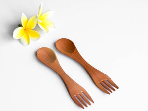 6 Inch Spork (Spoon and Fork)  - Sapodilla Wood