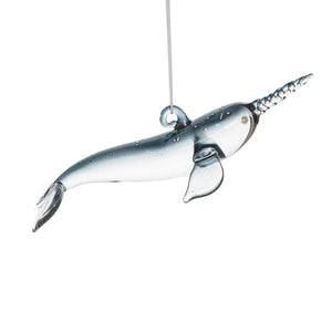 Narwhal Blown Glass Ornament
