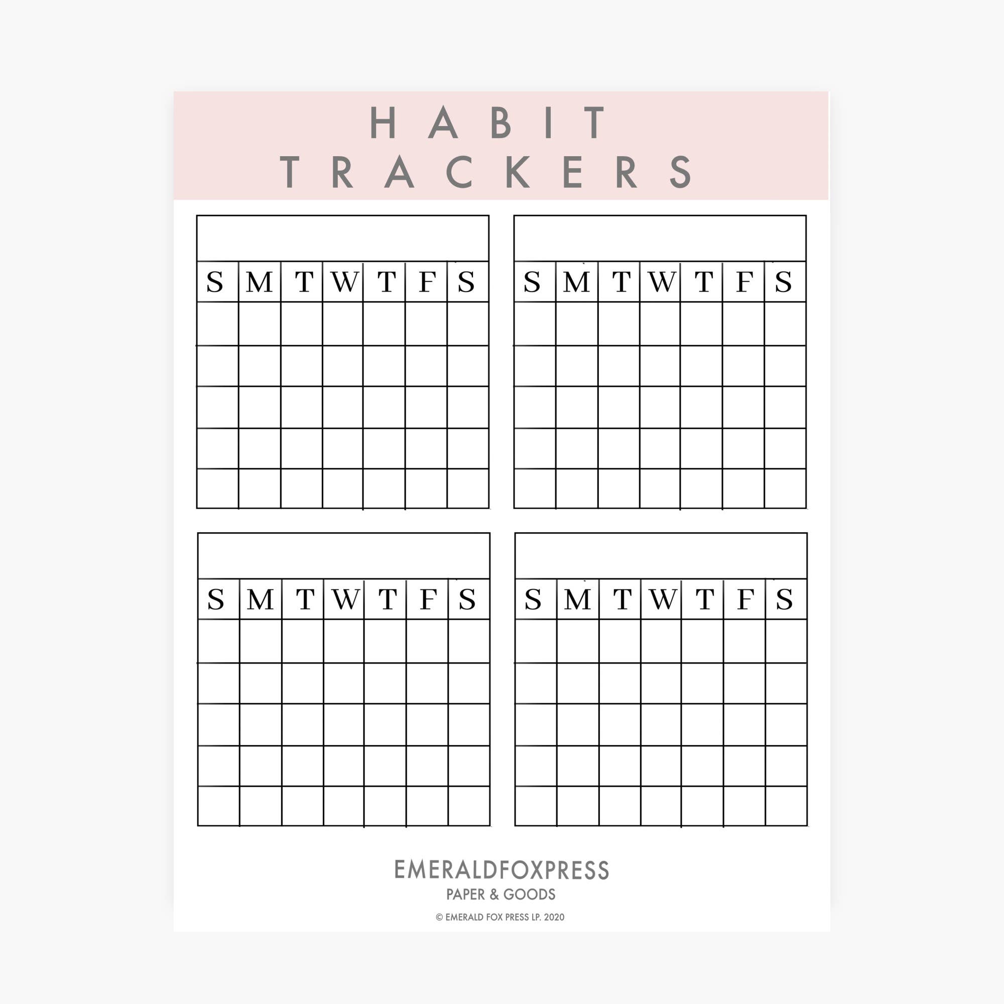 Habit Tracker Printable Planner Stickers