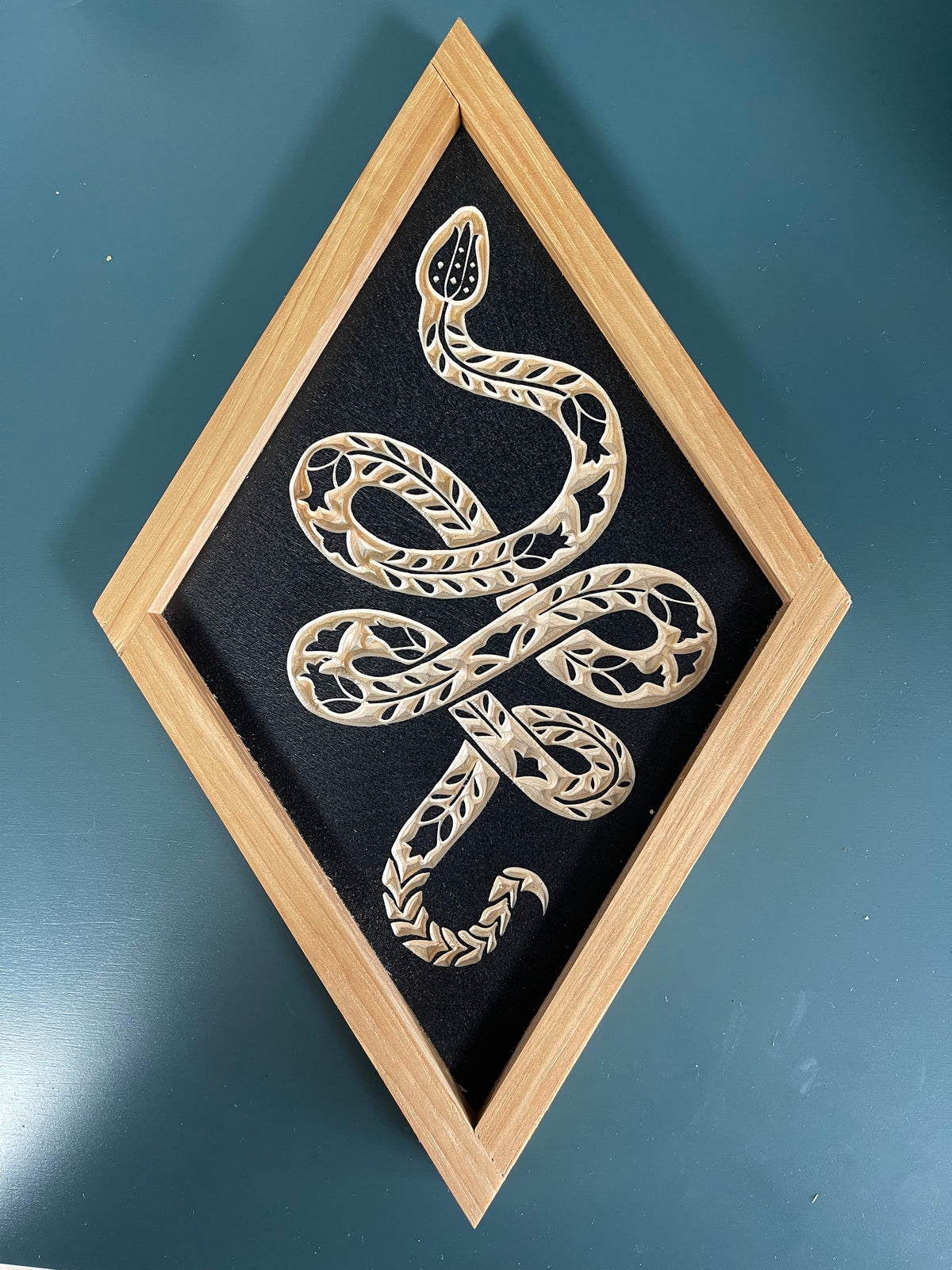 Floral Snake Wood Wall Hanging