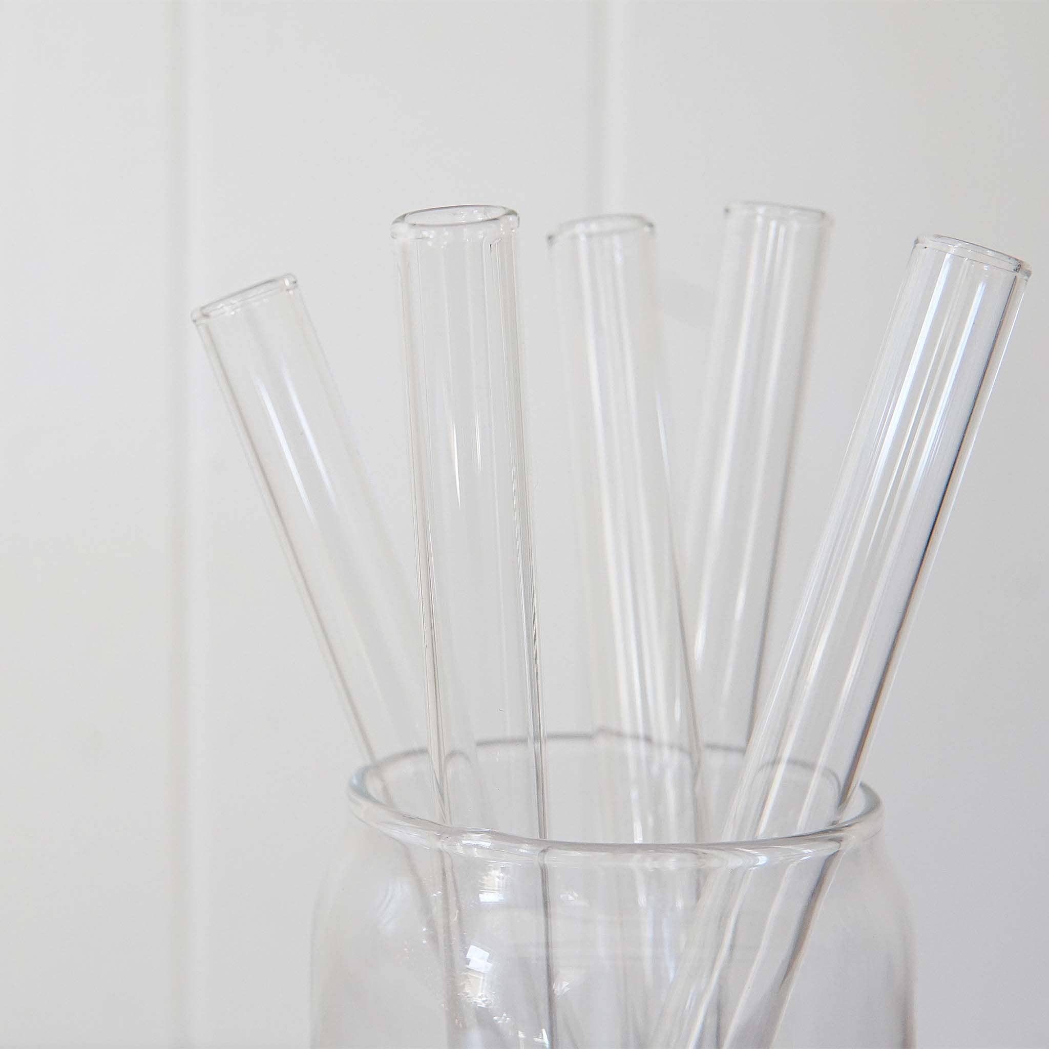 Clear Wide Straight Glass Straws