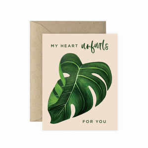 Unfurls For You Greeting Card | Valentine's Love Friendship