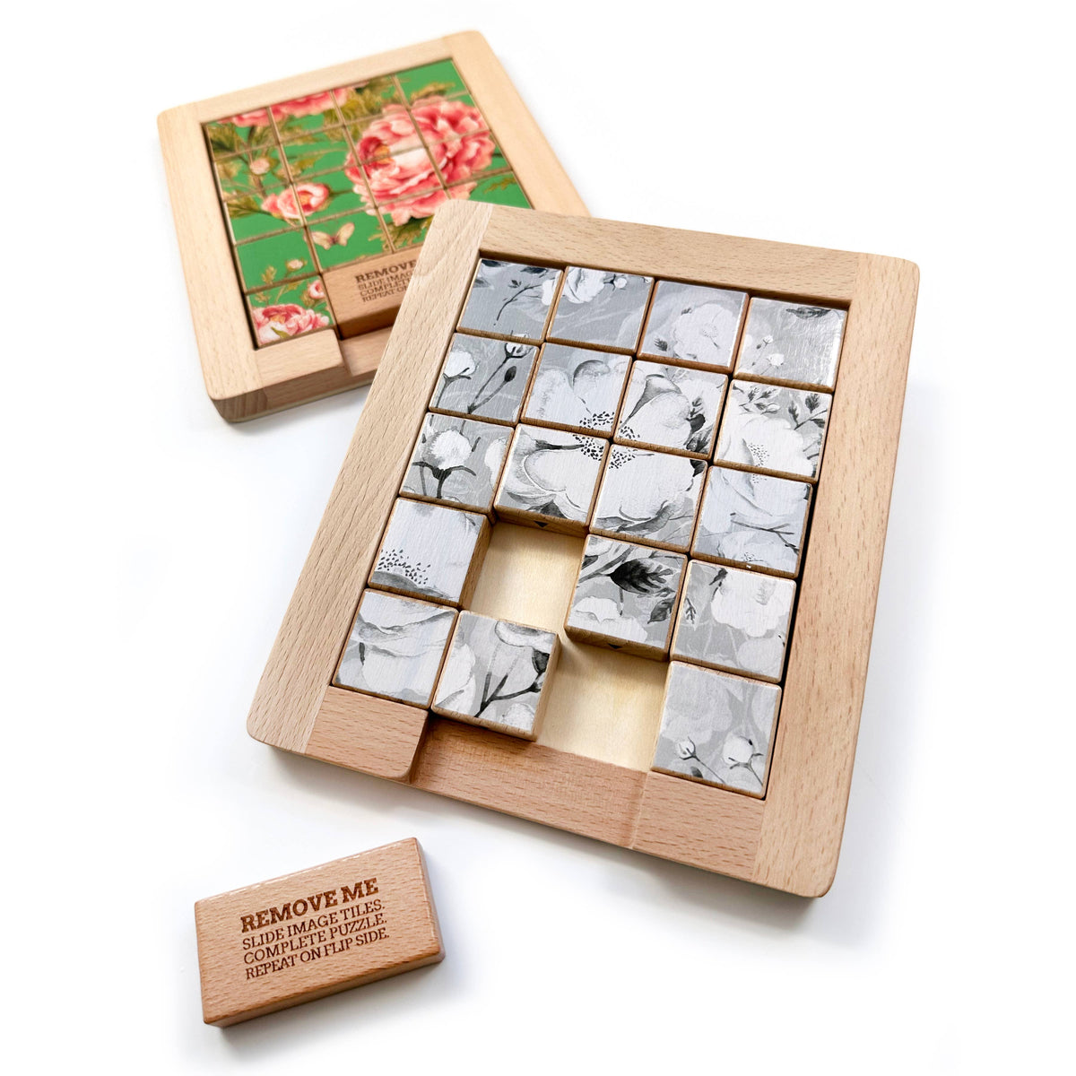 Dualities Wooden Sliding Puzzle Color v. Black+White