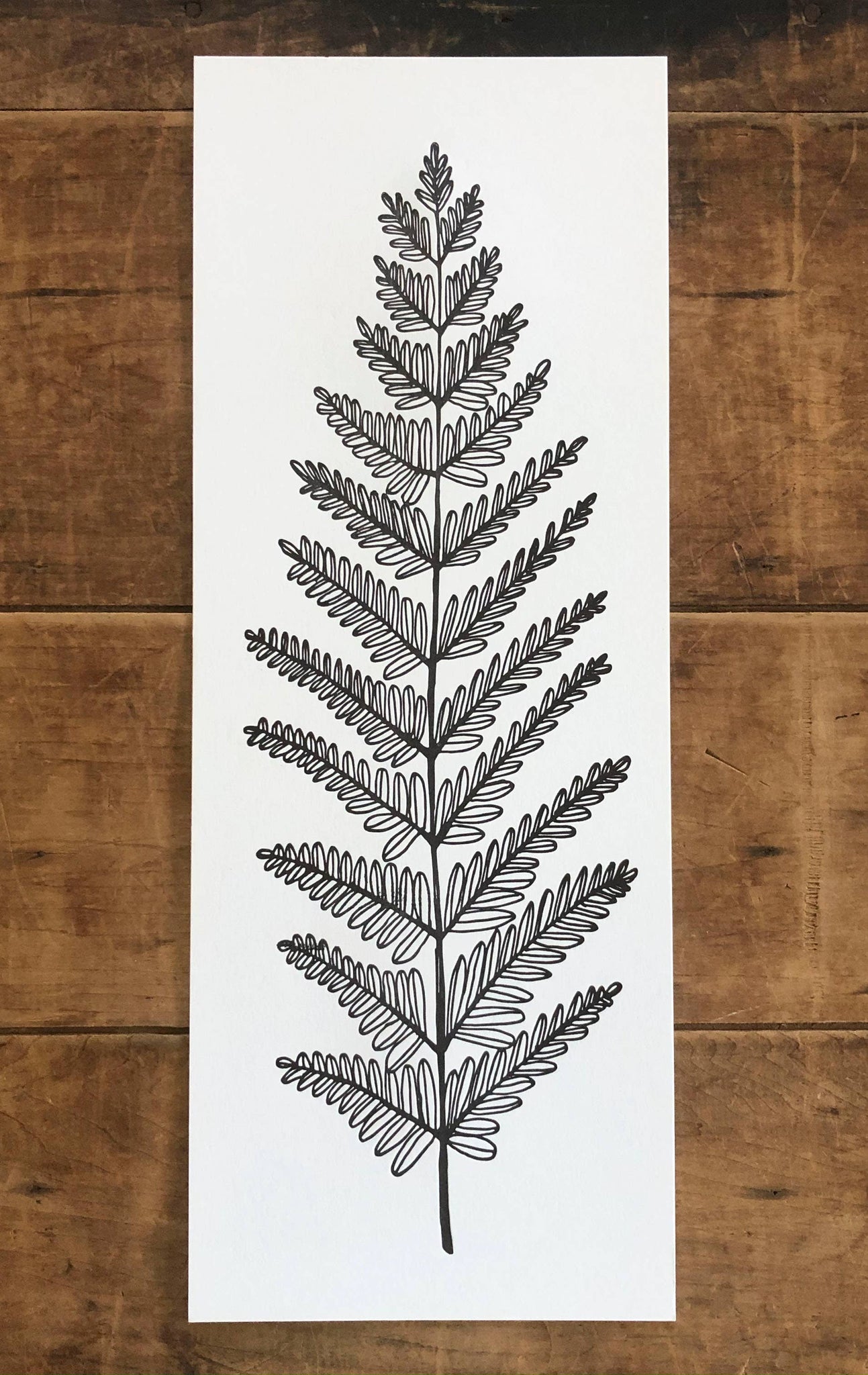 5.5" x 14" Leafy Fern Print