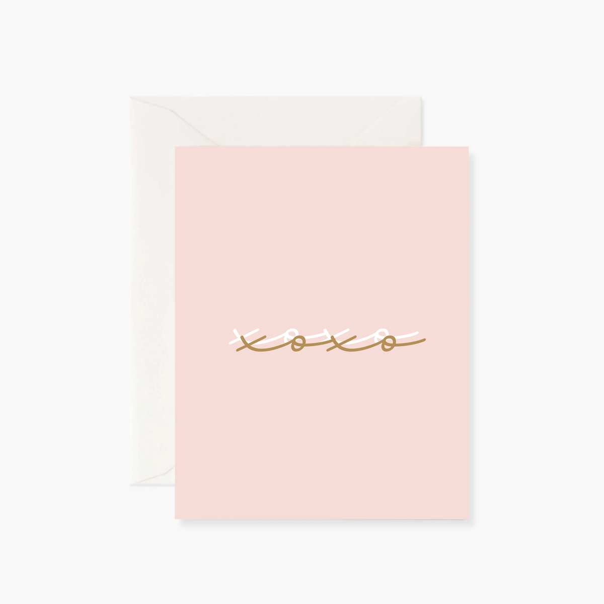 Gold Foil Pink XOXO - Greeting Card