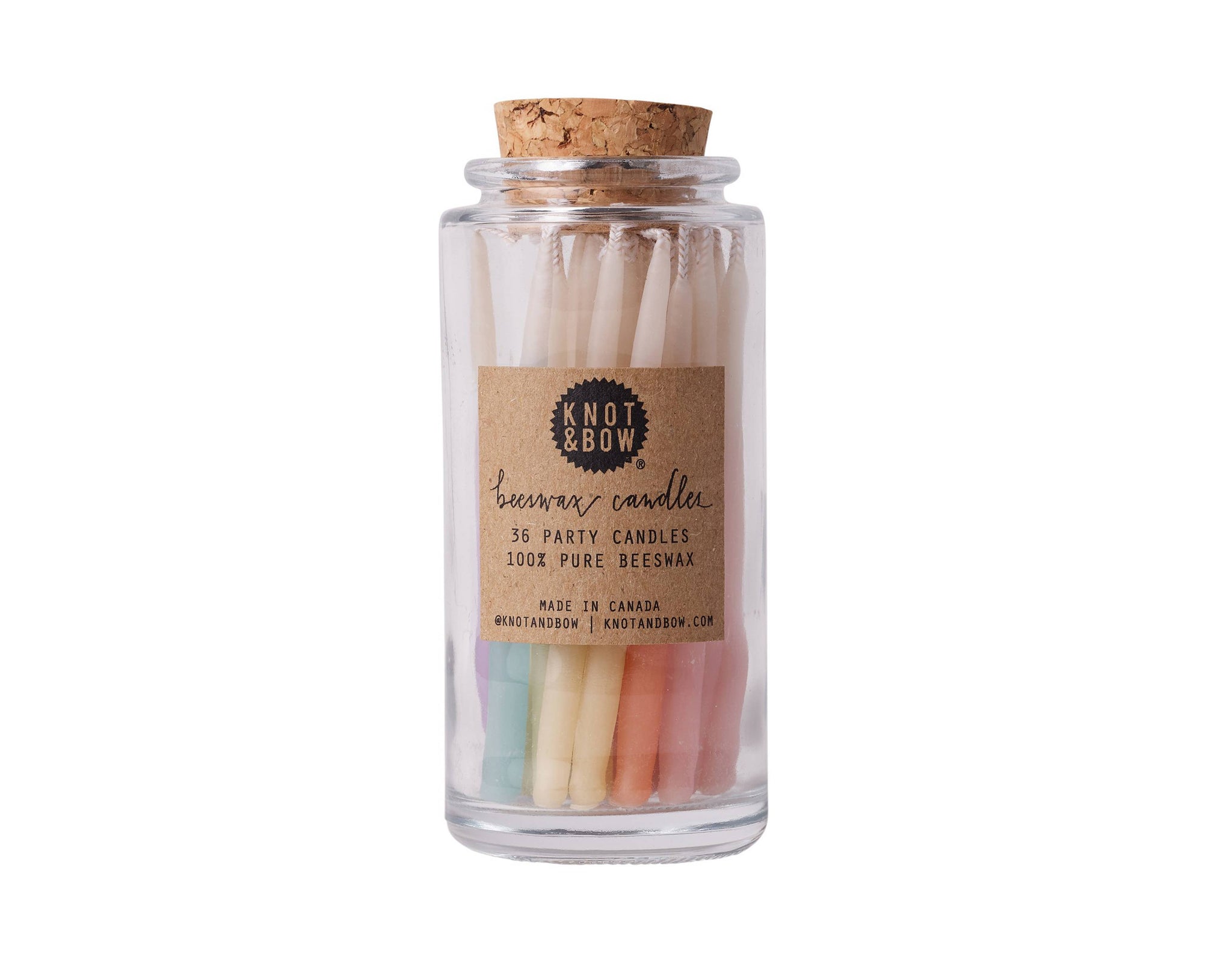 Ombre Assorted Beeswax Birthday Candles Jar