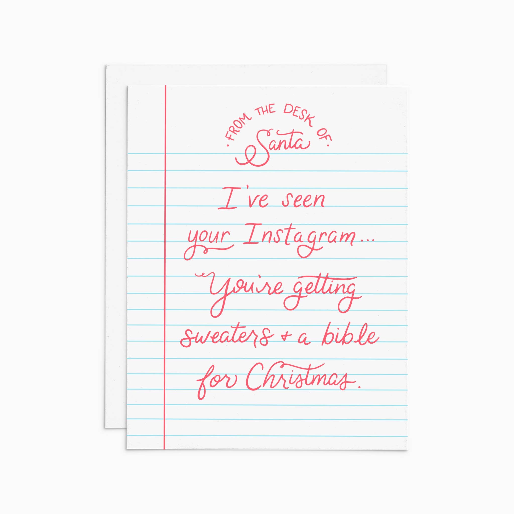 Desk of Santa: I've Seen Your Instagram… Letterpress Greeting Card