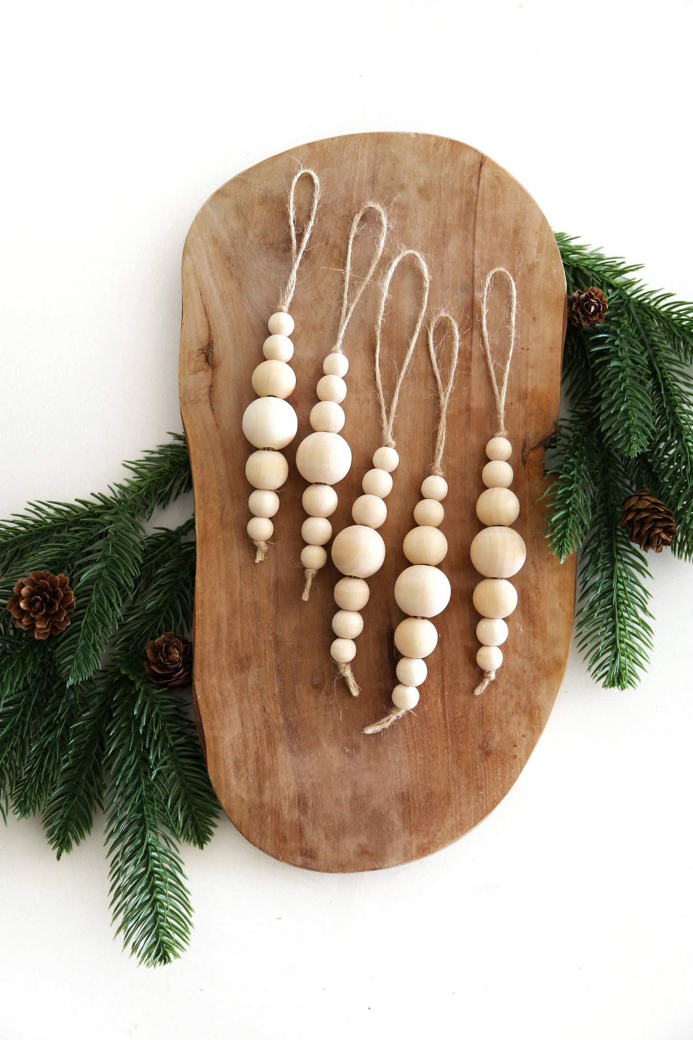Wood bead Christmas ornament