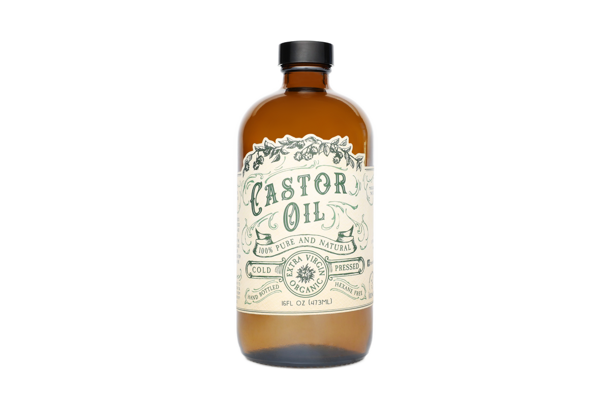 Organic Cold Pressed Castor Oil Hexane Free USA bottled