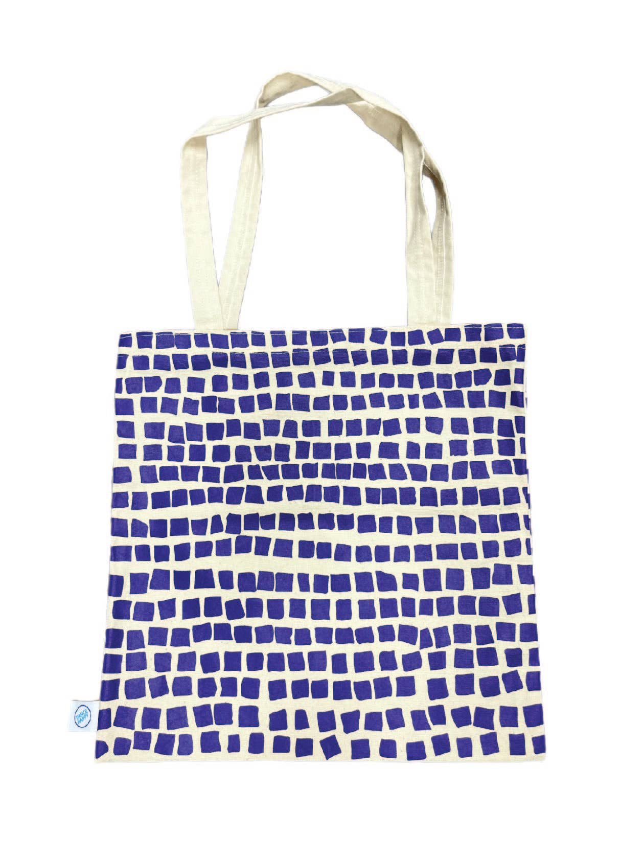 Fair Trade flat tote (Squares) - Royal Purple