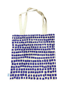 Fair Trade flat tote (Squares) - Royal Purple
