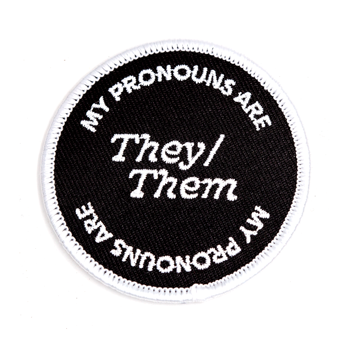 They Them Pronouns Embroidered Iron-On Patch