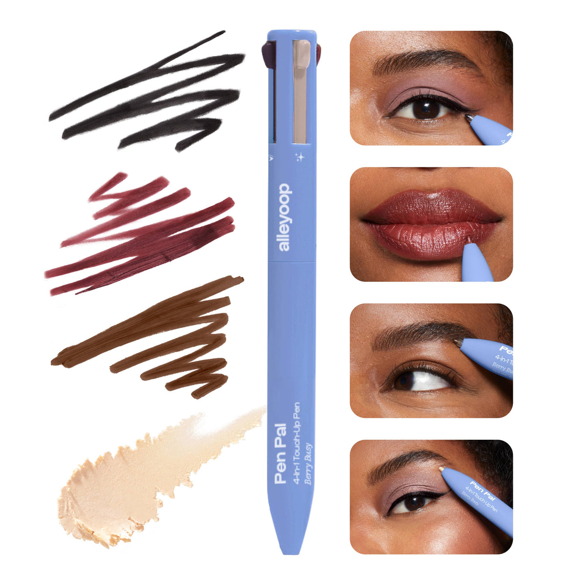 Pen Pal 4-in-1 Makeup Touch Up Pen - Berry Busy: Berry Busy