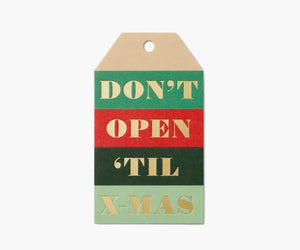 Pack of 8 Don't Open Before X-Mas Die-Cut Gift Tags